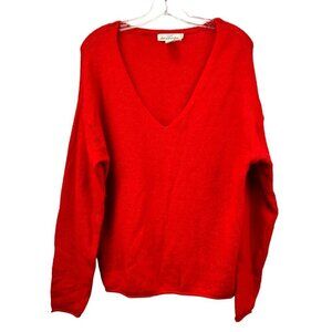 L.O.G.G. Womens V-Neck Long Sleeve Pullover Red Sweater Soft Small